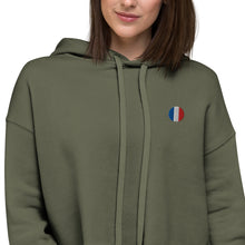 Sweat à Capuche Crop-Top signature France brodé