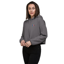 Sweat à Capuche Crop-Top signature France brodé — vue avant gauche