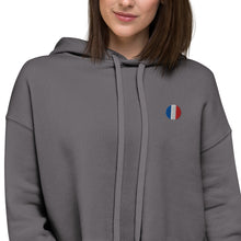 Sweat à Capuche Crop-Top signature France brodé